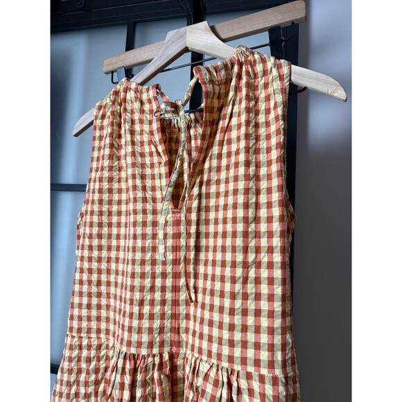 TOAST Seersucker Gingham Cotton Midi Dress Size 10 - Picture 6 of 12